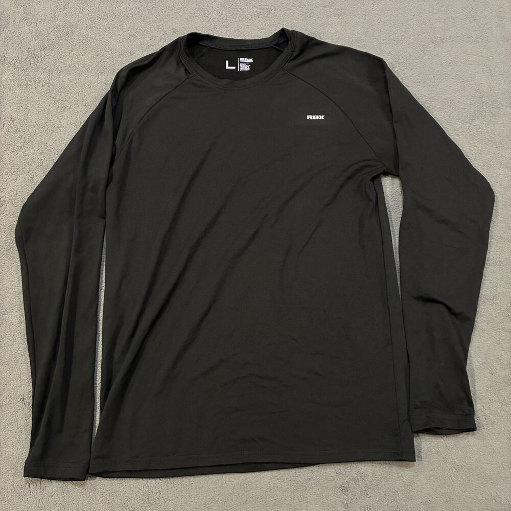 RBX Black Athletic Top Long Sleeve Pullover Activewear Shirt Men's Size Large